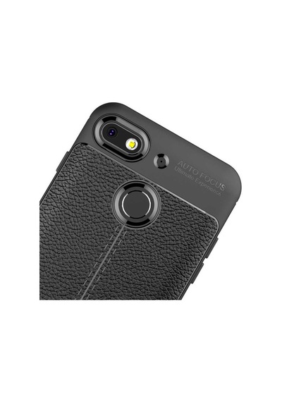 General Mobile 8 Go Kılıf Niss Deri Desenli Silikon Kılıf Siyah