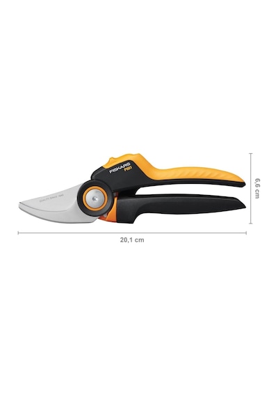 Fiskars Bypass M Bahçe Makası, X Serisi Powergear, P921, Döner Sap, Taze Dallar İçin, Yapışmaz Kaplama, Paslanmaz