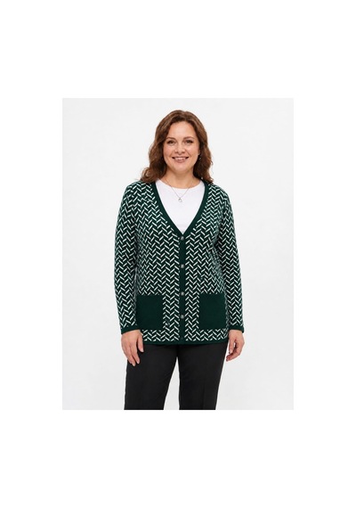 Onno Style Women Klasik Triko Düğmeli Ceket Yeşil
