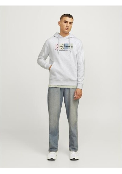 Jack & Jones Erkek Kapüşonlu Sweatshirt 12262421 Beyaz