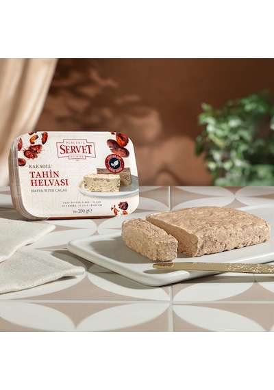 Servet Rafine Şeker İlavesiz - Kakaolu Taze Tahin Helvası 200g