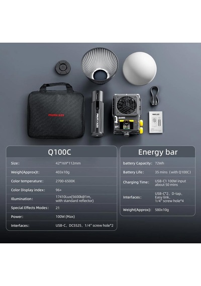 Photoolex Q100c 100w Rgb Cob Led Işık - Q100c-rgbcob