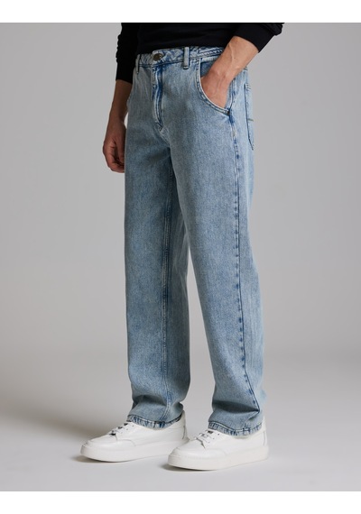 Pierre Cardin Mavi %100 Pamuk Relax Fit Rahat Kesim Erkek Jean Pantolon 50332747-vr036