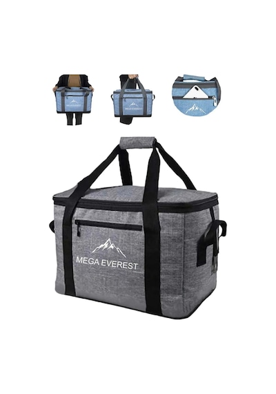 Mega Everest Termal Termos Çanta Buzluk Soğutucu Termo Piknik Çantası Thermo Bag 40 Litre Gri