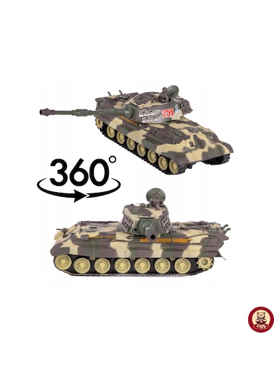 Oyuncak Uzaktan Kumandalı Tank Leopard Model Alman Tankı Sesli Led Işıklı Müzikli Ses Ve Atış Efektli Şarjlı Göndesi 360 Dönen Rc Tank 1:20 Ölçek 38 Cm Kahverengi