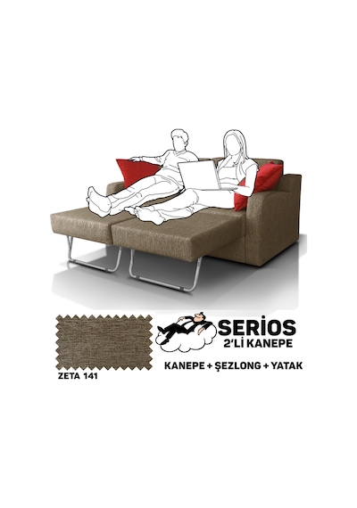 Serios Şezlonglu Yataklı Kanepe - Zeta 163