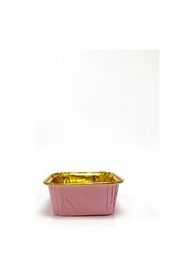Pembe Cupcake Kapsülü İçi Metalize Gold 25'li - Pasta Ve Kek Sunum Kapsülü Diğer