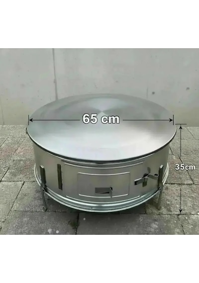 65 Cm Ekmek-yufka-katmer-gözleme-bazlama Tandırı Kalın-çıkarılabilir- Üst Sac Çift Kat Ekmeği Yakmaz Galvaniz