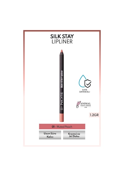 Note Cosmetics Silk Stay Lipliner Suya Dayanıklı İpeksi Dudak Kalemi - 01 Muted Peach - Nude