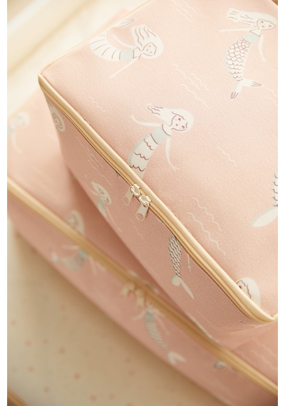 Ocean Home Textile 2'li Çocuk Odası Deniz Kızı Hurç Set 1 Adet 30 x 22 x 18 / 1 Adet 52 x 28 x 21 cm