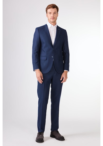 Dufy Lacivert Örgü Desen Slim Fit Casual Takım Elbise Lacivert Dufy Lacivert Örgü Desen Slim Fit Casual Takım Elbise Lacivert