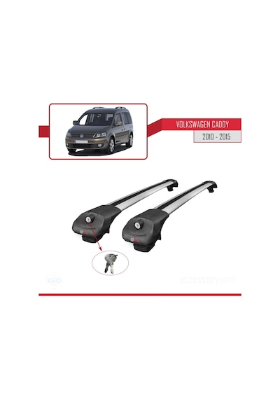 Volkswagen Caddy 2010-2015 Arası İle Uyumlu Ace-1 Ara Atkı Tavan Barı Gri