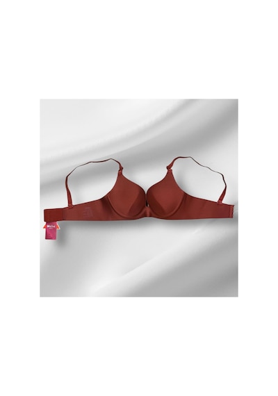 Wiolina Micro Kumaş Lazer Kesim Dikişsiz Push Up Dolgulu El Destekli Bordo Sütyen 4100