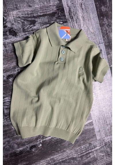 Miniğimin Cicileri Erkek Çocuk Triko Polo Yaka Tişört - Yeşil
