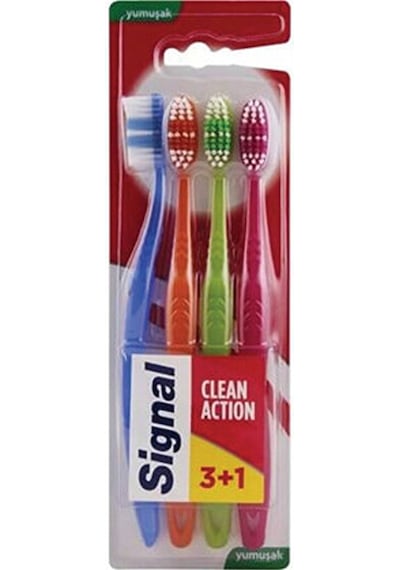 4 Adet Signal Diş Fırçası Clean Action 3+1