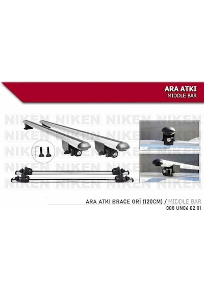Araç Üstü Ara Atkı Tavan Barı Bagaj Brace Gri 120 Cm