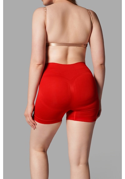 Fit Women Push Up Seamless Dikişsiz Popo Kısa Paçalı Korse 2064 Kırmızı