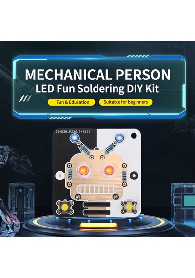 Dc 3v Mavi Kırmızı Işık Ledli Robot Yüz Kendin Yap Hobi Devresi Dıy Lehimleme Kiti Demonte Montesiz