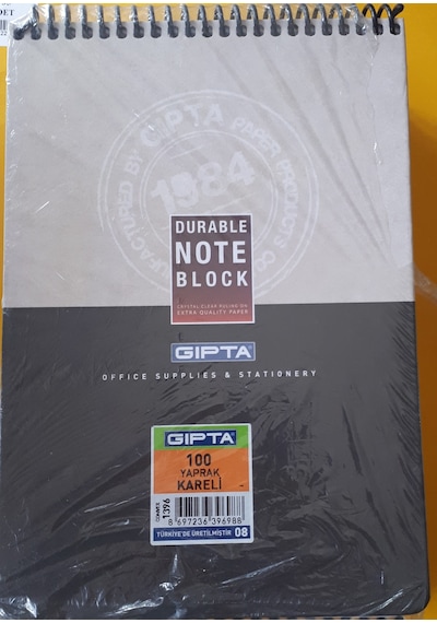 Bloknot Spralli A 5 Kareli 100 Yp Karton Kapak 6 Adetli Paket N11.392