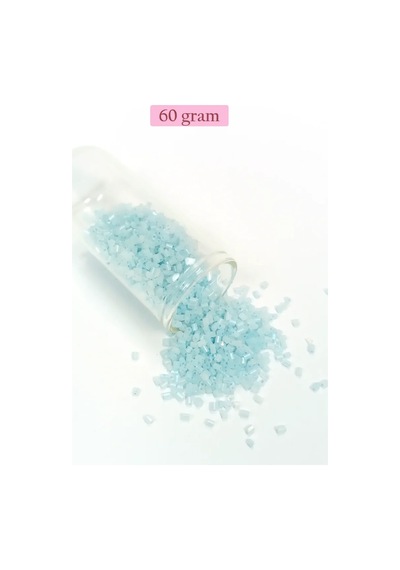 Tedar Kesme Cam Boncuk 2mm - 60 Gram - Maz Buz Mavi - Bnc369 Najmaddin (No:1) 8.5Cm X 10.5 Cm