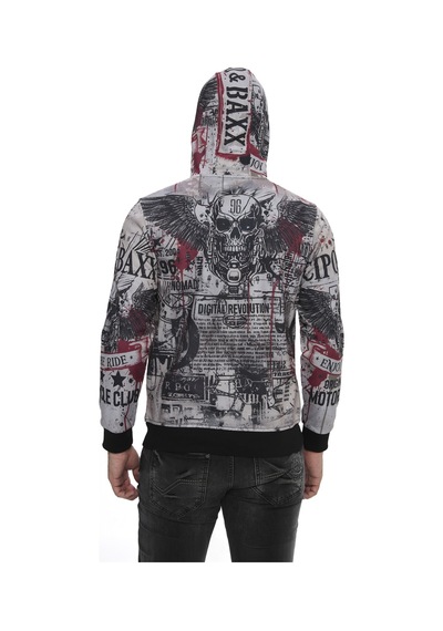 Cipo & Baxx Erkek Kapüşonlu Baskılı Regular Fit Sweatshirt Cl614 Grey