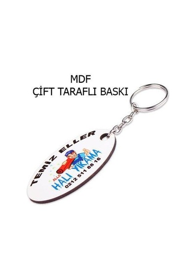 Eko.mdf Çift Taraflı Anahtarlık - Oval