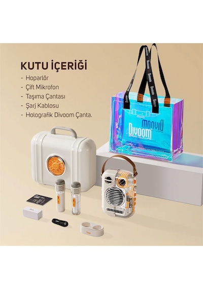 Divoom Spark Pro Çift Karaoke Mikrofonlu 80 W Bluetooth Hoparlör