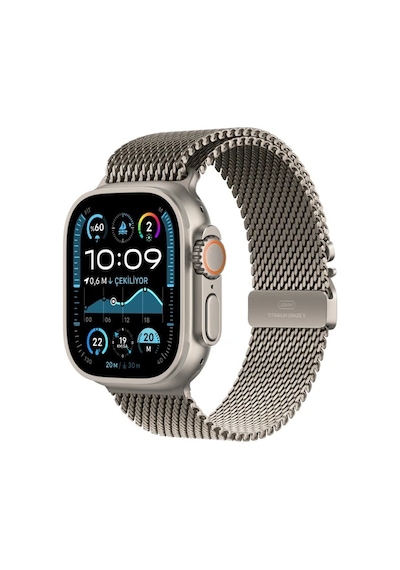 Apple Watch Ultra 2 GPS + Cellular 49 MM Natürel Titanyum Kasa ve Natürel Titanyum Milano Loop Small Akıllı Saat (Apple Türkiye Garantili)