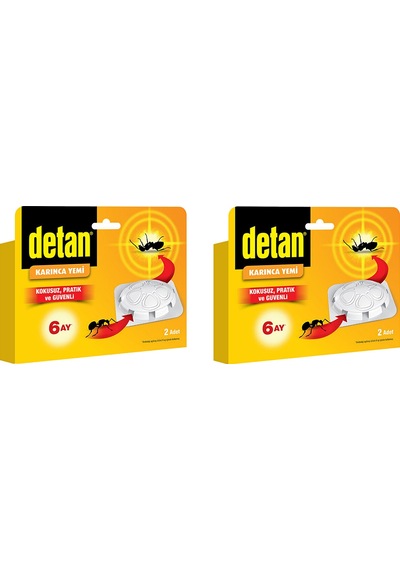 DETAN 2 Lİ KOKUSUZ KARINCA YEMİ 6 AY ETKİLİ x 2 ADET
