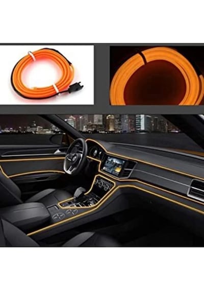 Araç Içi Aydınlatma Ip Şerit Led Ip Neon Turuncu 2 Metre