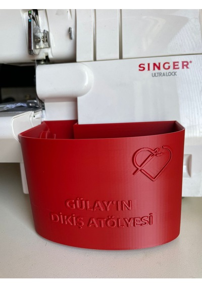 Singer Overlok Çöp Kutusu Fire Kabı Xl Kişiye Özel Kırmızı 14sh65