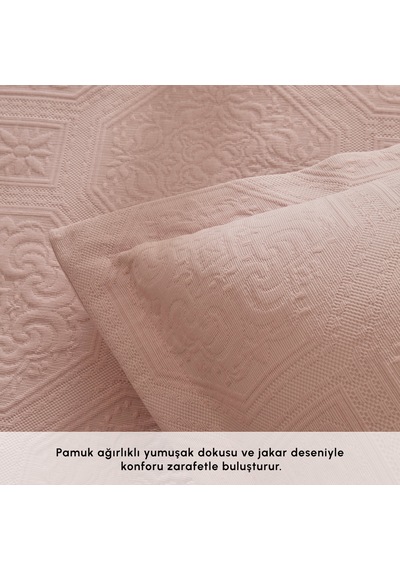 Karaca Home Oriana Çift Kişilik Yatak Örtüsü Takımı Pudra