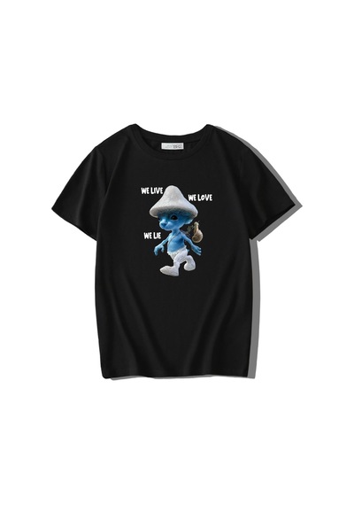 Brz Kıds Brz Kids Unisex Çocuk Smurf Cat We Live We Love We Lie T-shirt-siyah Siyah