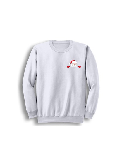 Noel Baba Christmas Yeni Yıl Baskılı Bisiklet Yaka Sweatshirt