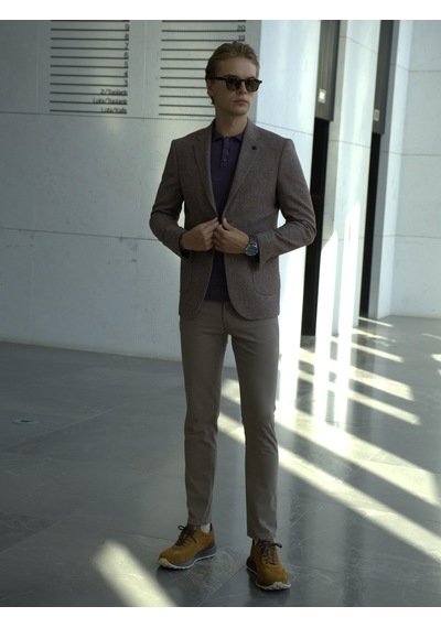Erkek Yün Ceket Mono Yaka Üstten Torba Cep Çift Yırtmaçlı Slim Fit Ceket Ncs Jeans 4002-Kiremit Erkek Yün Ceket Mono Yaka Üstten Torba Cep Çift Yırtmaçlı Slim Fit Ceket Ncs Jeans 4002-Kiremit