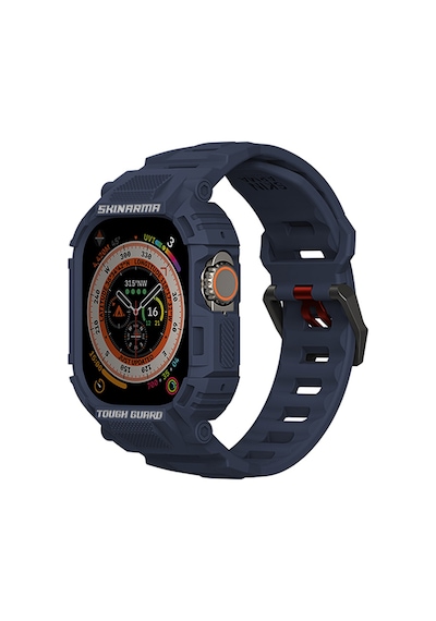 Watch Ultra 49mm Uyumlu 2in1 Tpu Kasa Koruyuculu Silikon Kordon Skinarma Mecha Lacivert