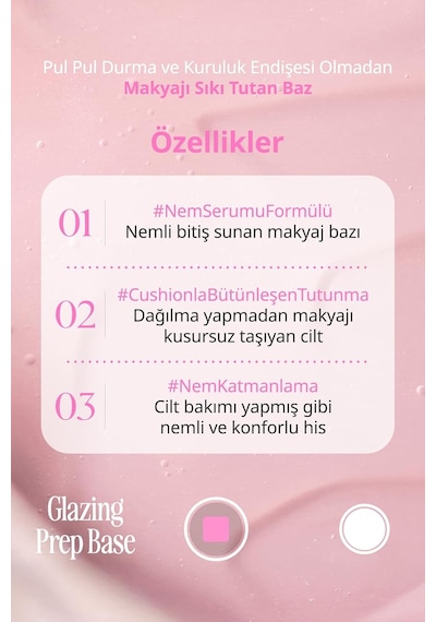 Skualane, Peptit İçeren Nem Serumu Dokulu Pürüzsüzleştirici Makyaj Bazı Glazing Prep Base