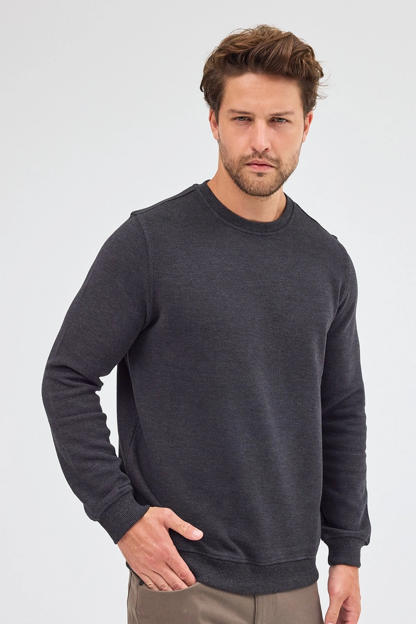 İmza Antrasit Uzun Kol Bisiklet Yaka Düz Pamuklu Comfort Fit Sweatshirt 1013255150 Antrasit İmza Antrasit Uzun Kol Bisiklet Yaka Düz Pamuklu Comfort Fit Sweatshirt 1013255150 Antrasit