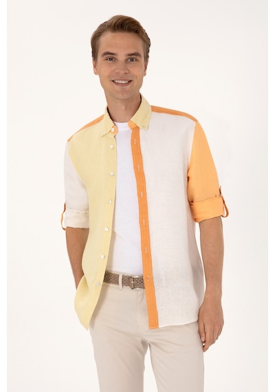U.s. Polo Assn. Erkek Kavun Gömlek Desenli 50300595-vr202 Kavun