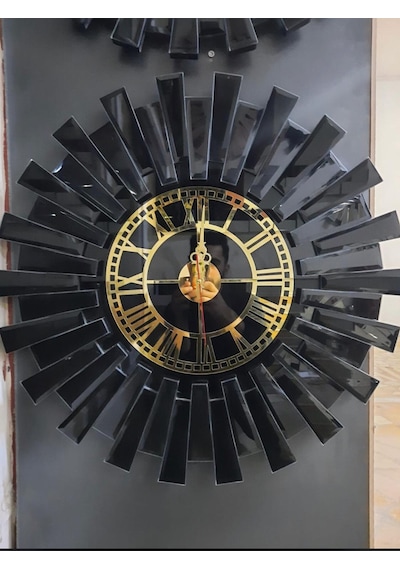 Piano Black Aynalı Duvar Saati