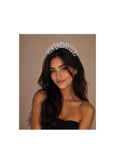 Birthday Girl Gümüş Renk Taşlı Parti Tacı - 889143331 Diğer