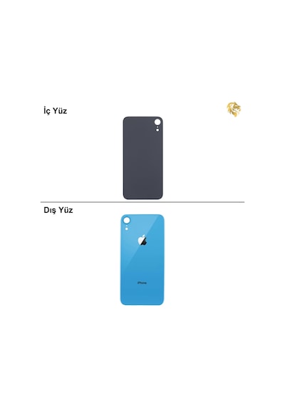 Apple iPhone Uyumlu Xr Mavi Renk Arka Kapak Arka Cam Batarya Kapağı Lazer Kesim Kapak Pil Kapağı