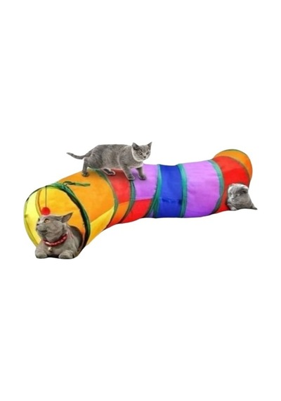 Eğlenceli Kedi Köpek Tüneli Gökkuşağı S Kıvrımlı Kedi Köpek Oyun Tüneli Katlanır