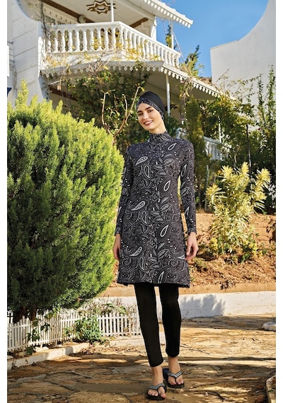Ruko Maio 23137-5 Büyük Beden Balıkçı Yaka Tam Tesettür Mayo 001