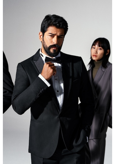 Ac&Co / Altınyıldız Classics Slim Fit Desenli Klasik Smokin Takım Siyah (538463578)