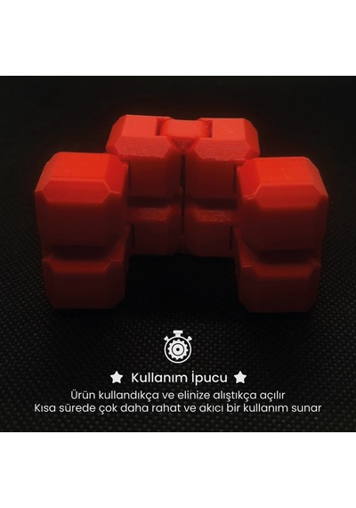 Katlanabilir Sonsuz Küp Hareketli Stres Oyuncağı Kırmızı