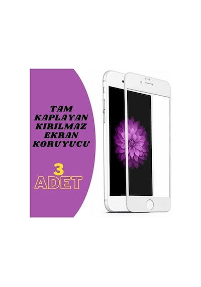 Apple iPhone Uyumlu   Se 3 2022 Tam Kaplayan Kırılmaz Ekran Koruyucu Cam Film 3 Adet