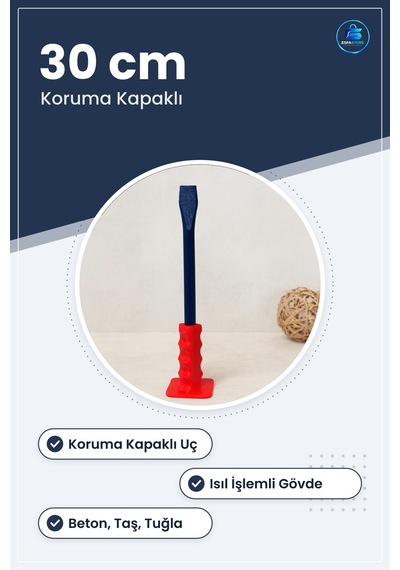 Yan Keski Çelik Murç Korumalı 30 Cm Beton Taş Tuğla Kırma Yontma