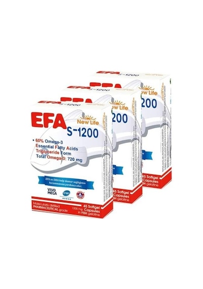 Newlife Efa S-1200 Balık Yağı 45 Kapsül-3 Adet