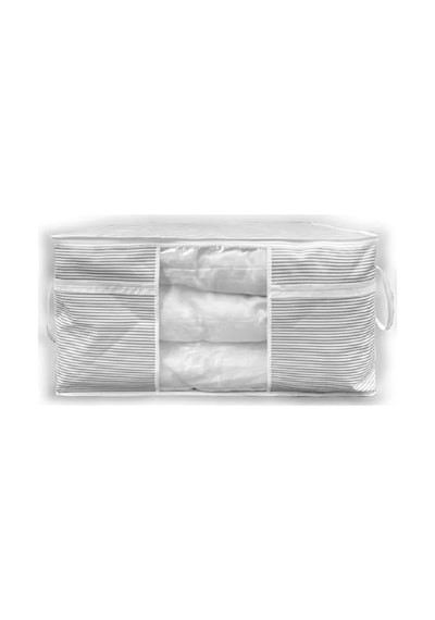 4 Adet Pencereli Yastık Yorgan Hurcu Büyük Boy 75x40x40 Cm Gri-beyaz